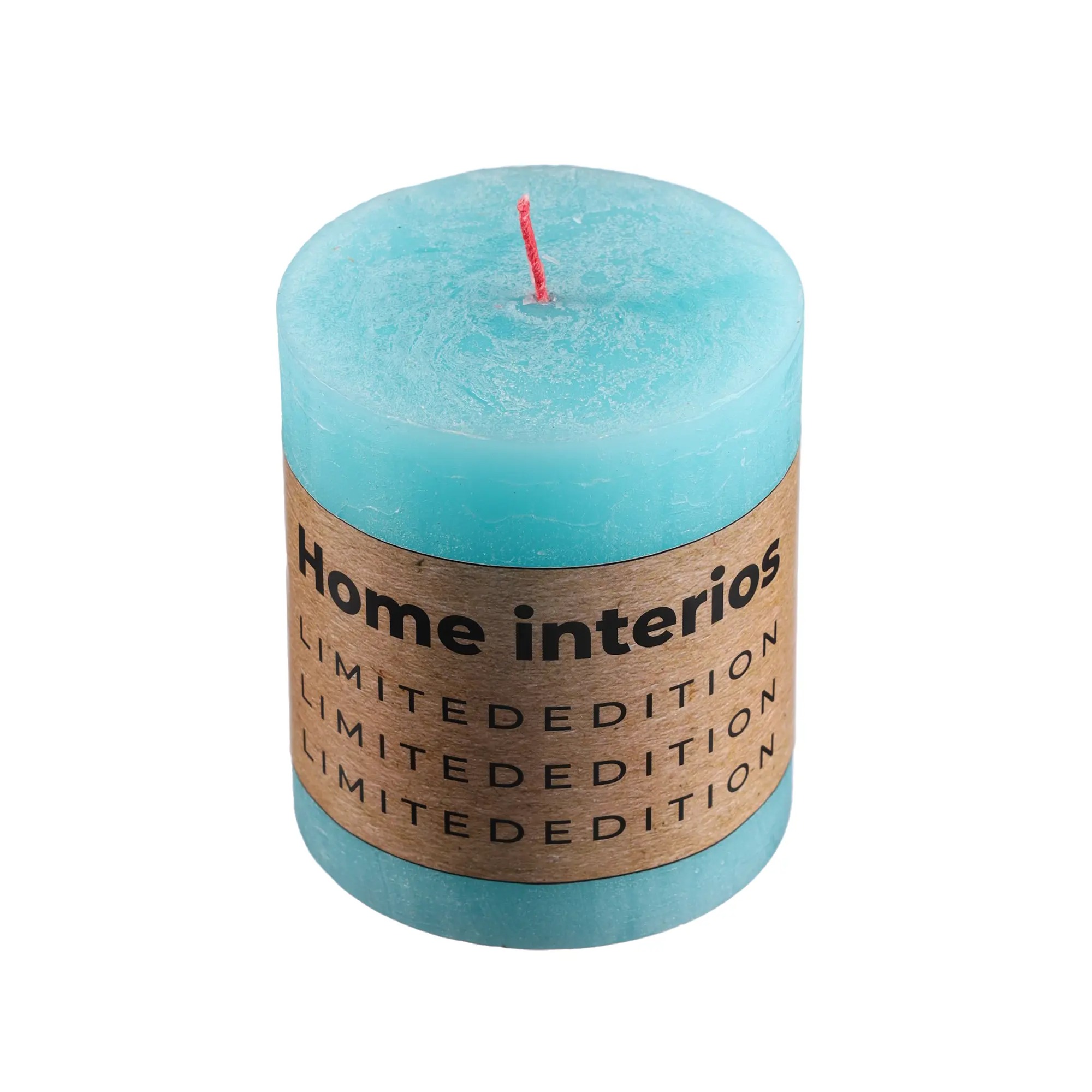 Свеча столбик рустик Home Interiors бирюзовый 7х8 см свеча интерьерная столбик