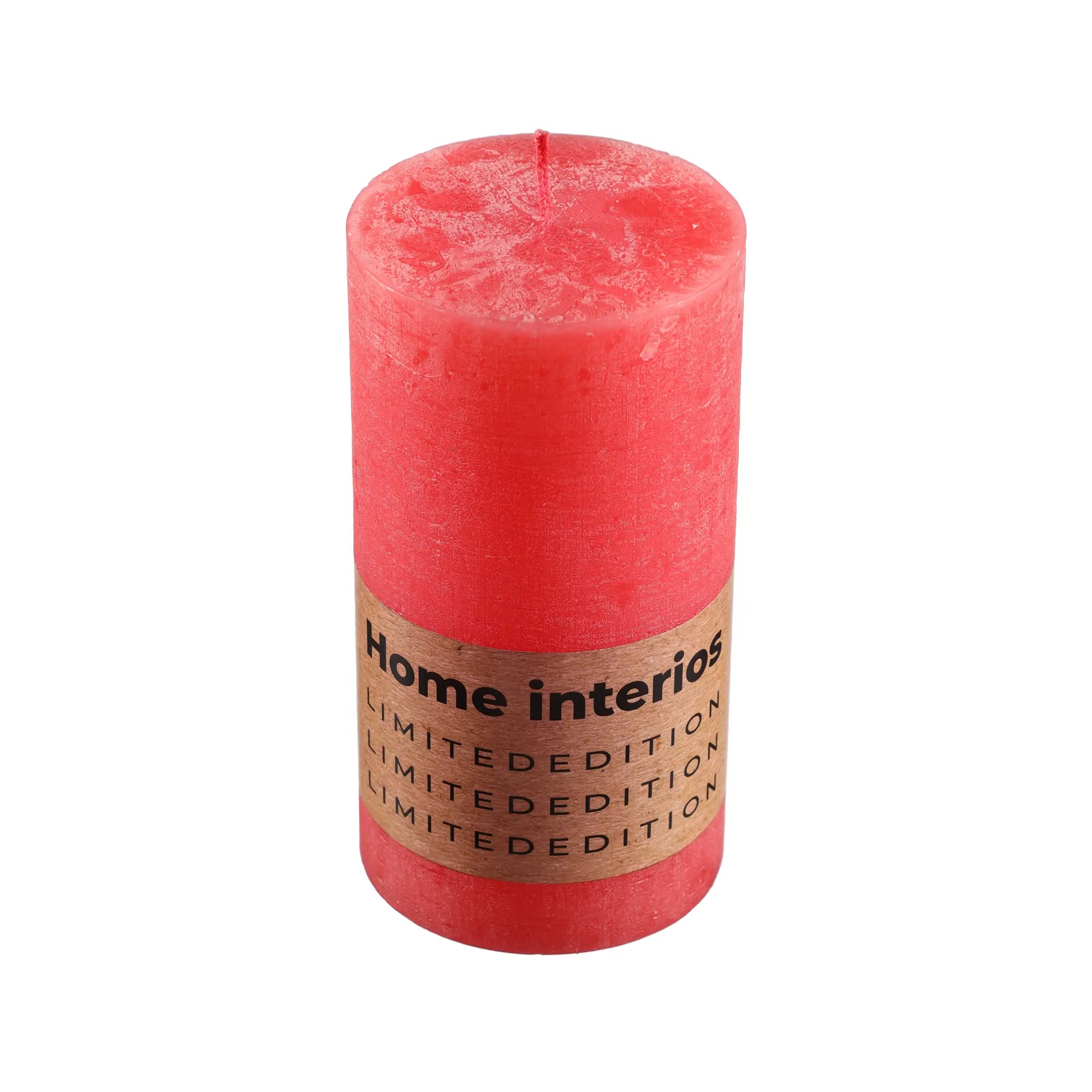 Свеча столбик рустик Home Interiors нежно-красный 7х13 см свеча интерьерная столбик