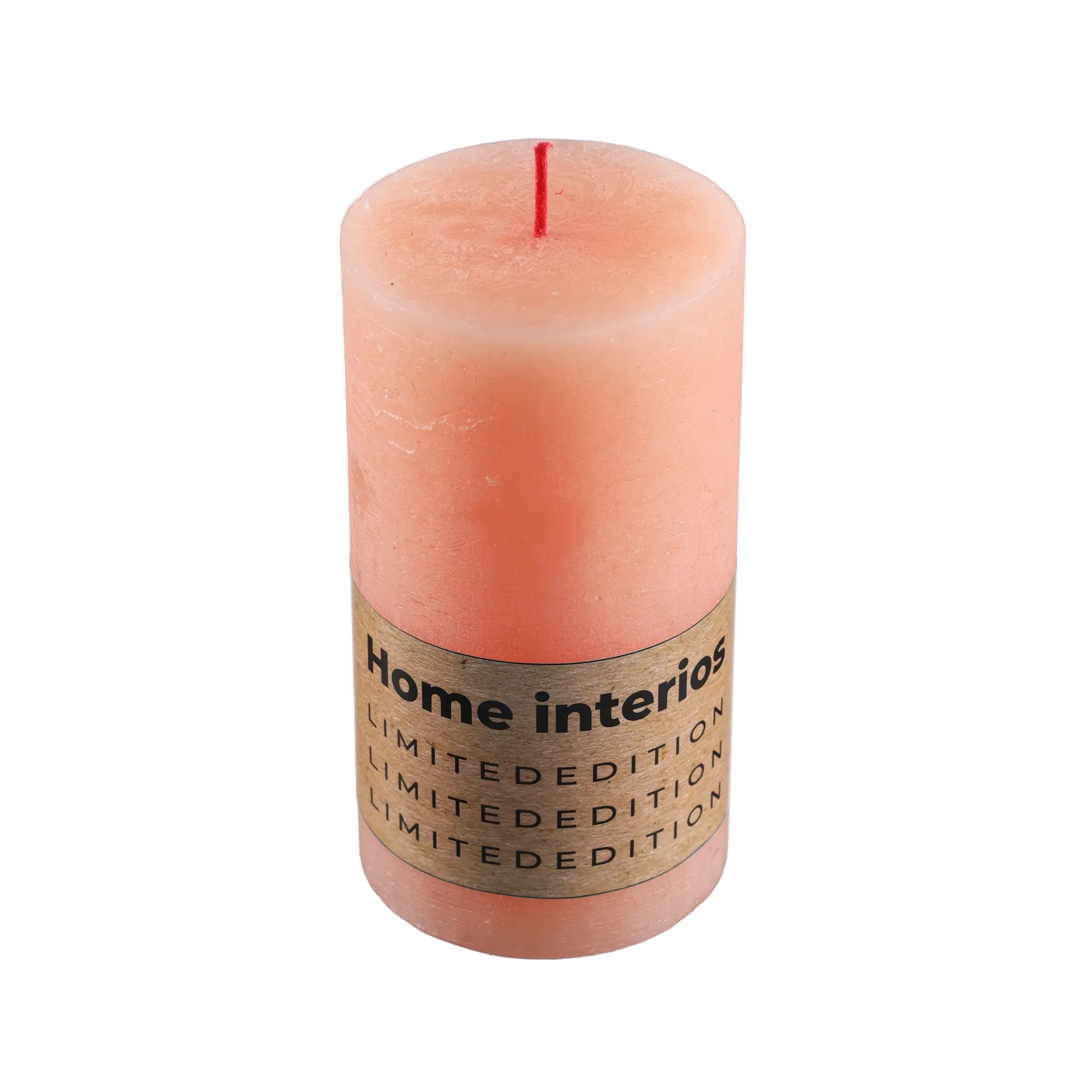 Свеча столбик рустик Home Interiors сливочная карамель 7х13 см резинка декоративная 18 мм 10 ± 1 м розово персиковый