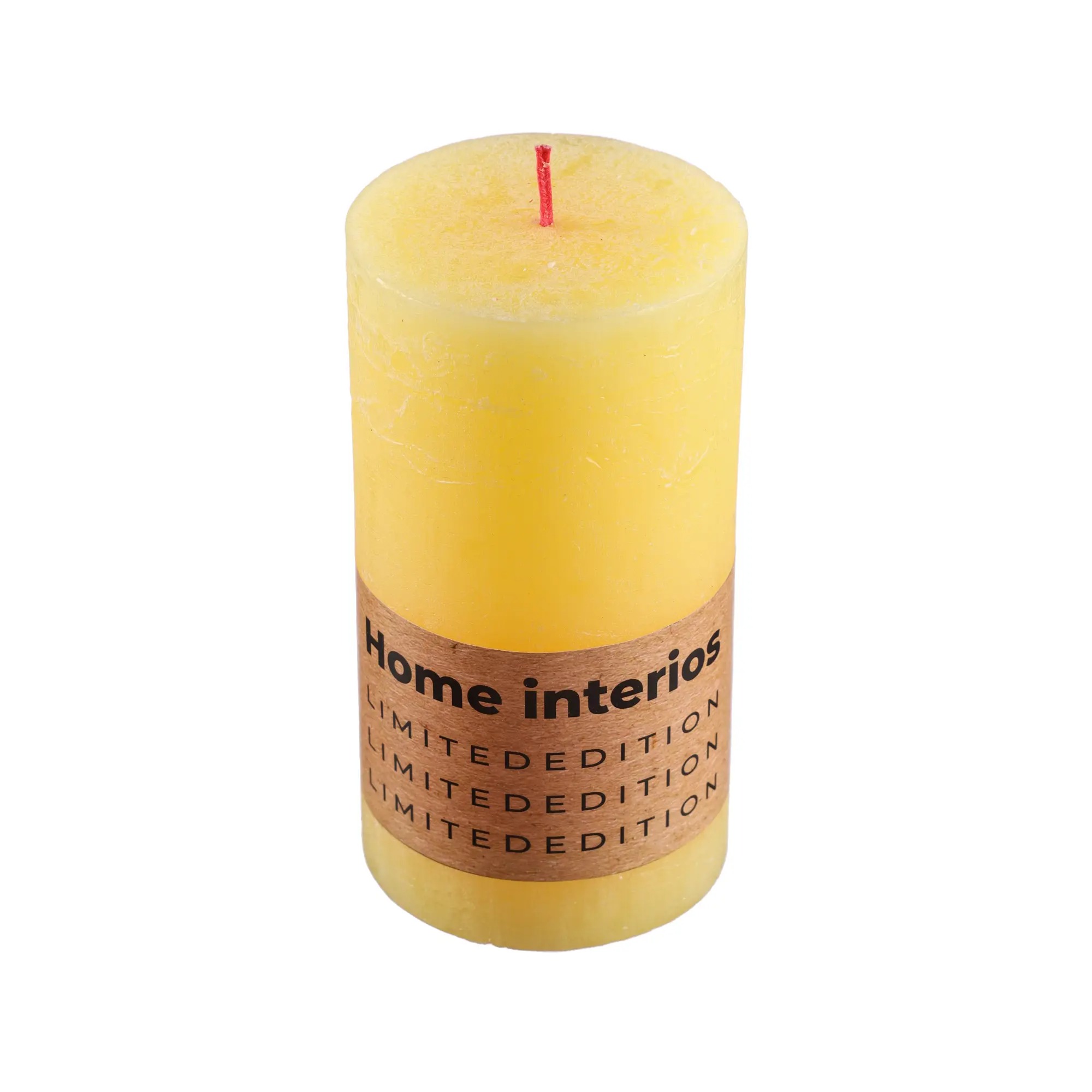 Свеча столбик рустик Home Interiors медово-жёлтый 7х13 см цена и фото