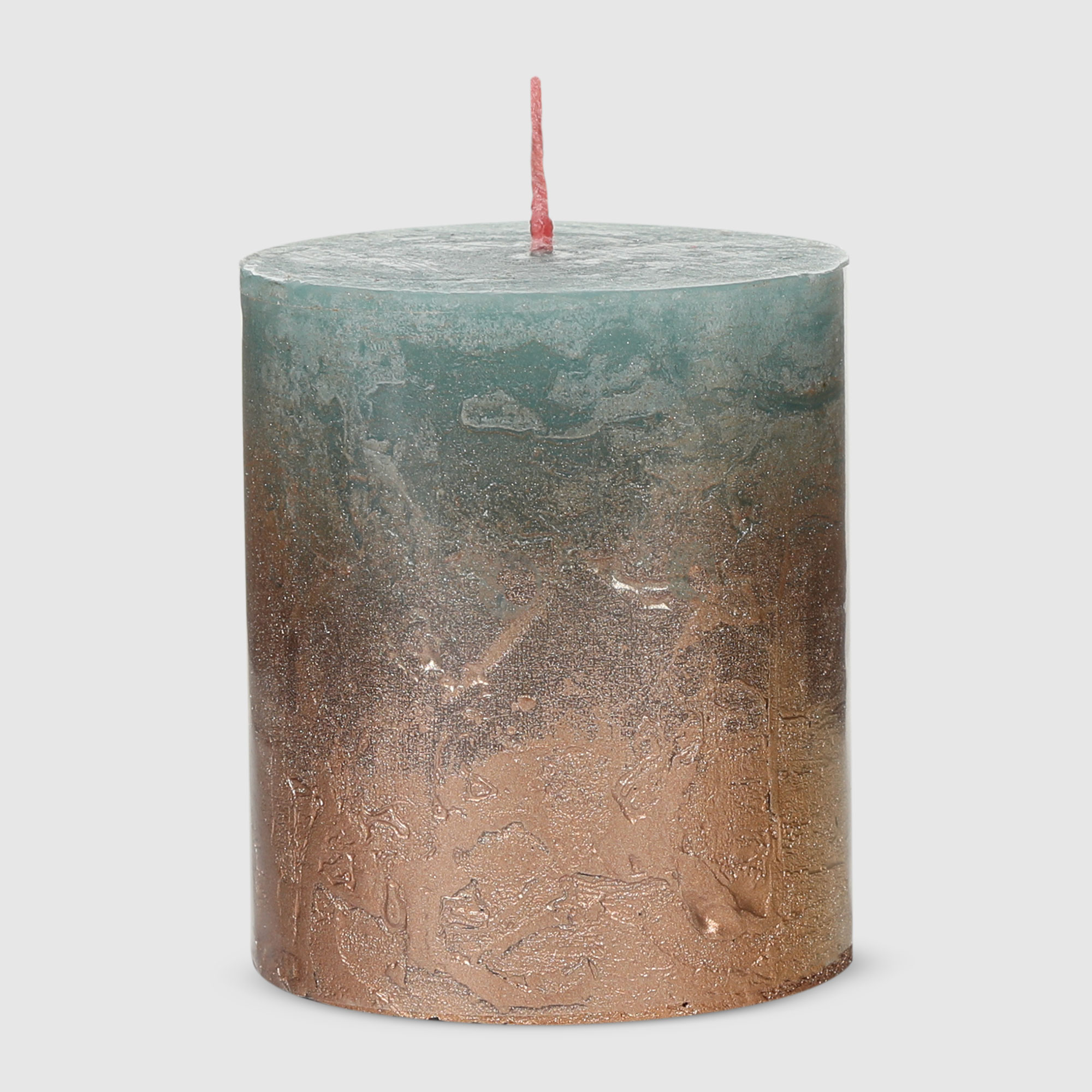 Свеча столбик рустик Home Interiors зеленый+лак 7х8 см свеча интерьерная столбик
