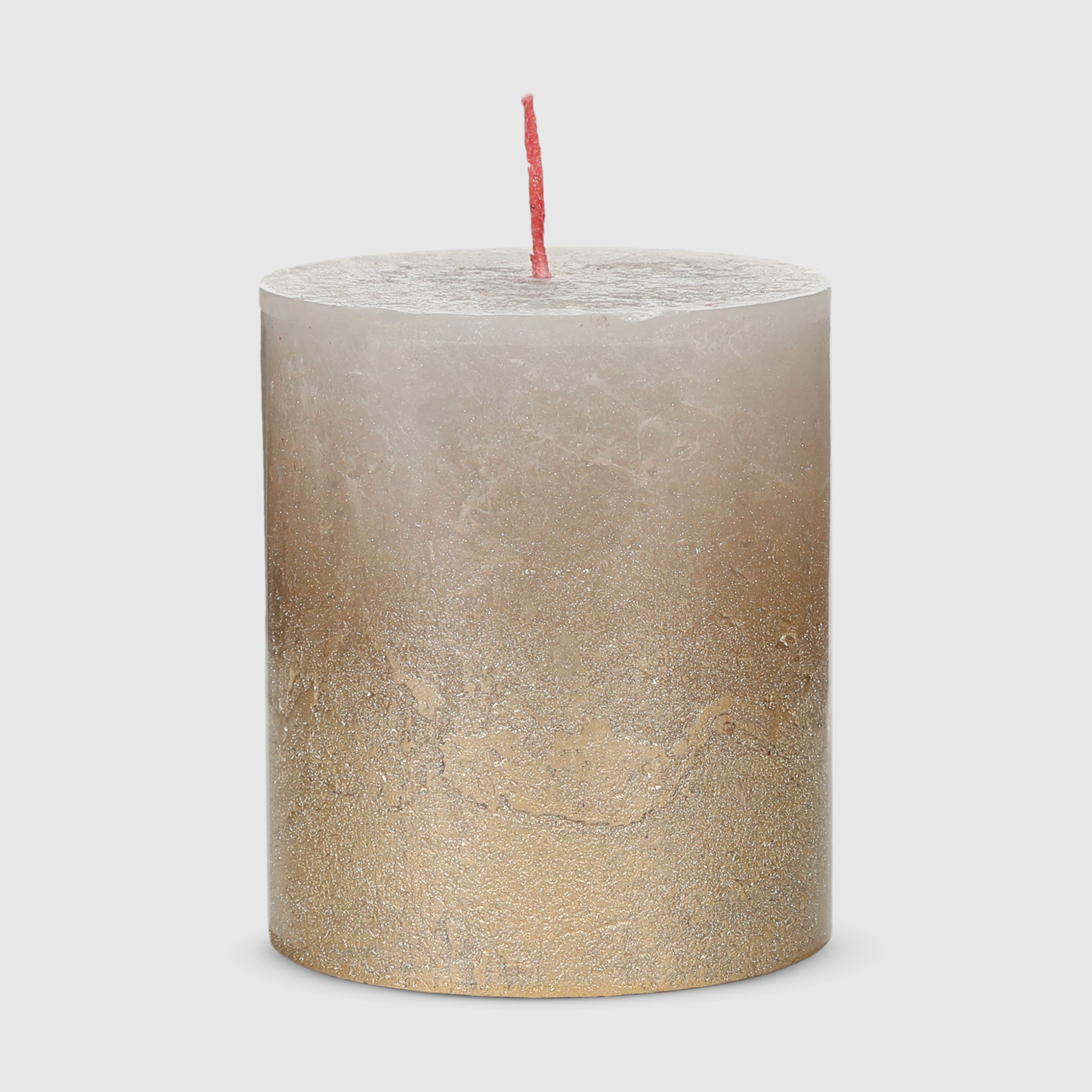 Свеча столбик рустик Home Interiors серый+лак 7х8 см новогодняя свеча столбик
