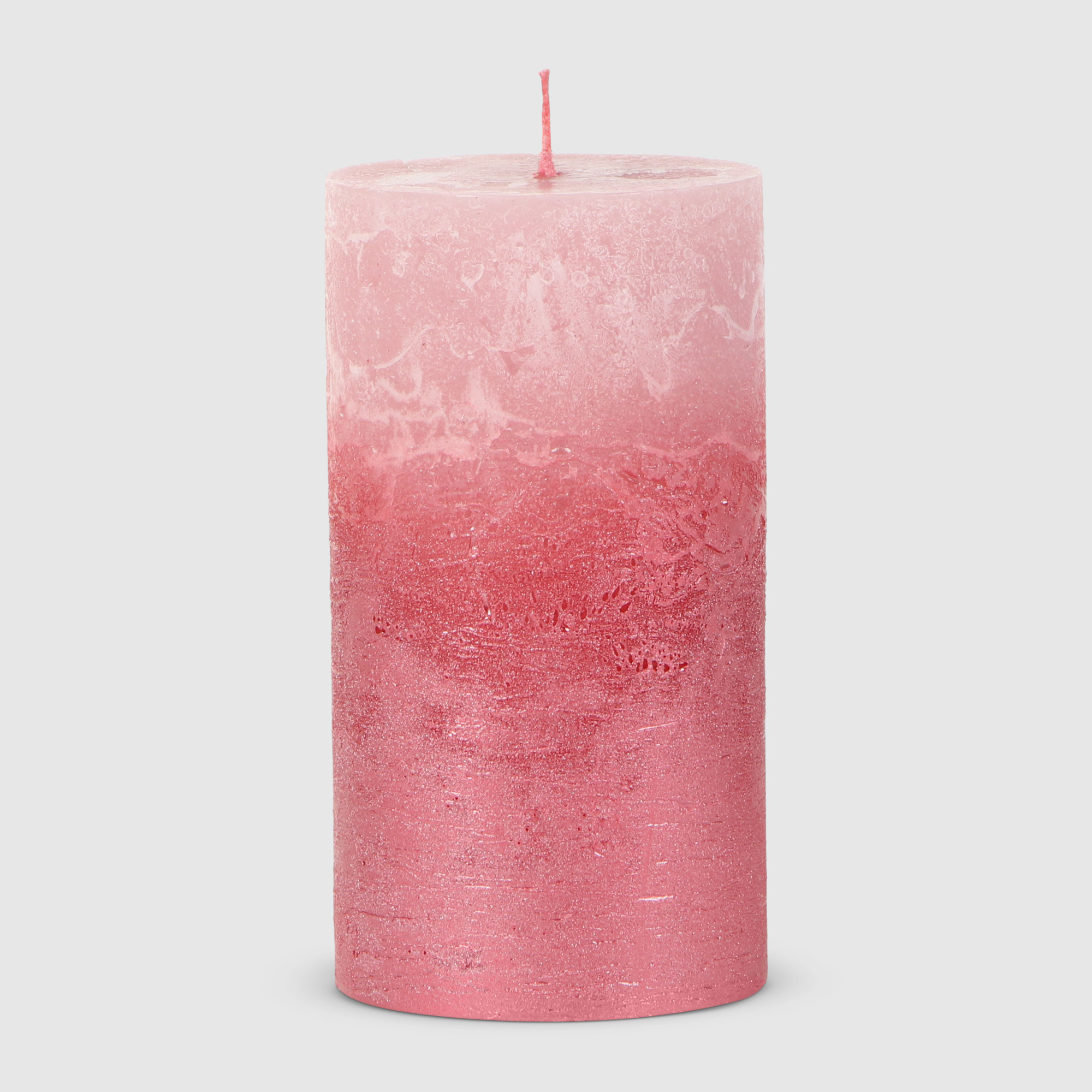 Свеча столбик рустик Home Interiors розовый+лак 7х13 см