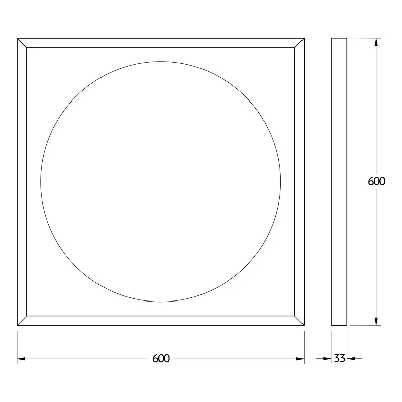 Зеркало Defesto Еclipse 60х60 12W черная рама, с LED-подсветкой, ИК выключатель, нейтральный свет DF 2221R Вид№2