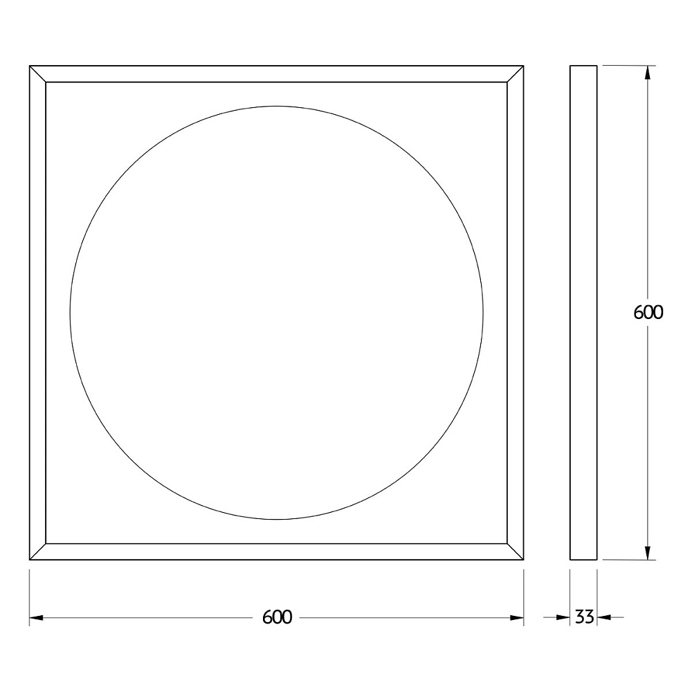 Зеркало Defesto Еclipse 60х60 12W черная рама, с LED-подсветкой, сенсорный выключатель, нейтральный свет DF 2221S Вид№2