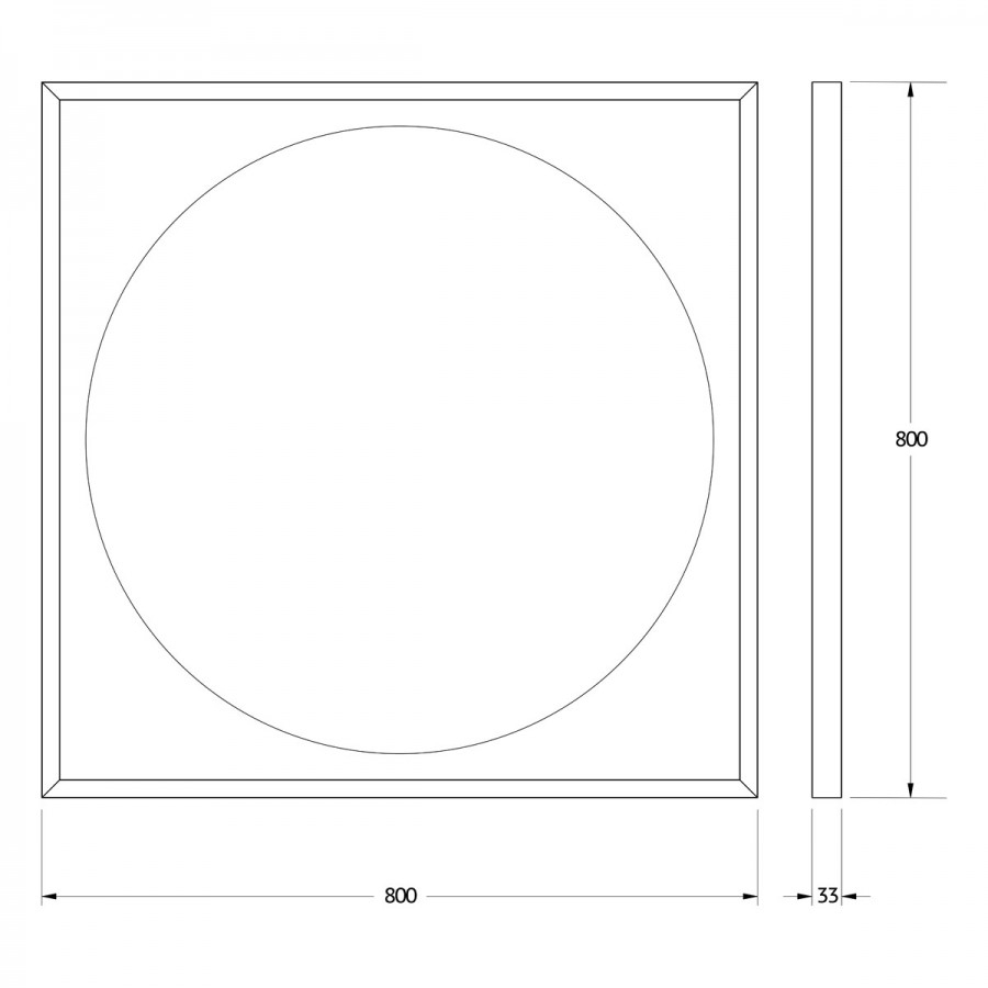 Зеркало Defesto Еclipse 80х80 18W черная рама, с LED-подсветкой, ИК выключатель, нейтральный свет DF 2223R Вид№2