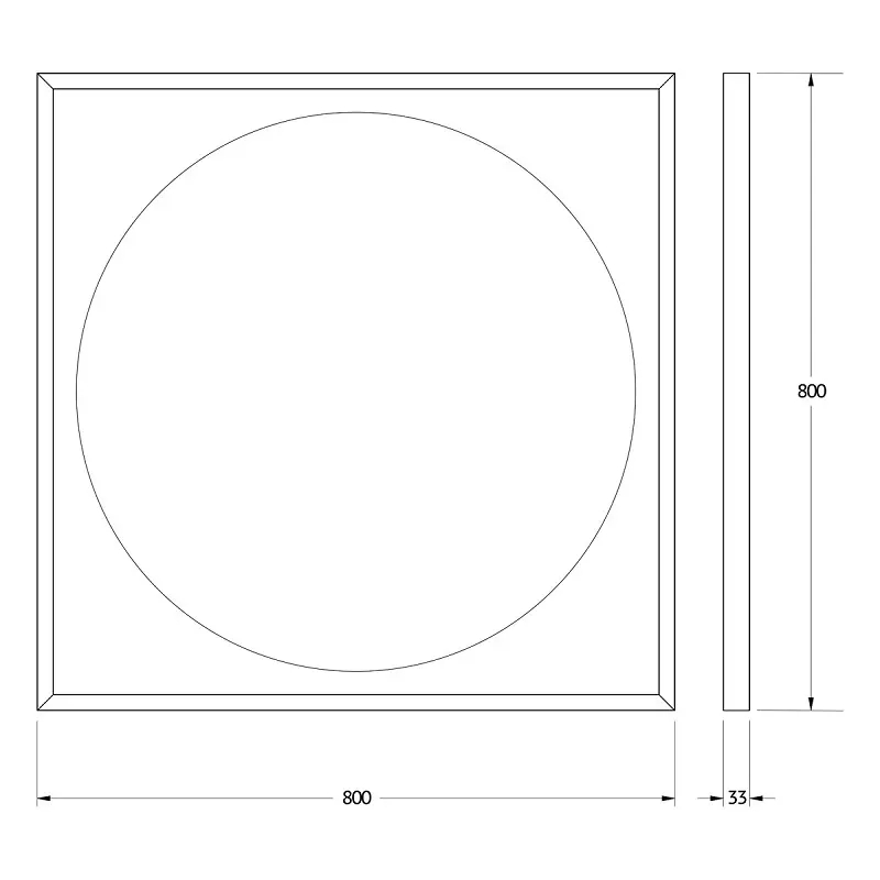 Зеркало Defesto Еclipse 80х80 18W белая рама, с LED-подсветкой, ИК выключатель, нейтральный свет DF 2228R Вид№2