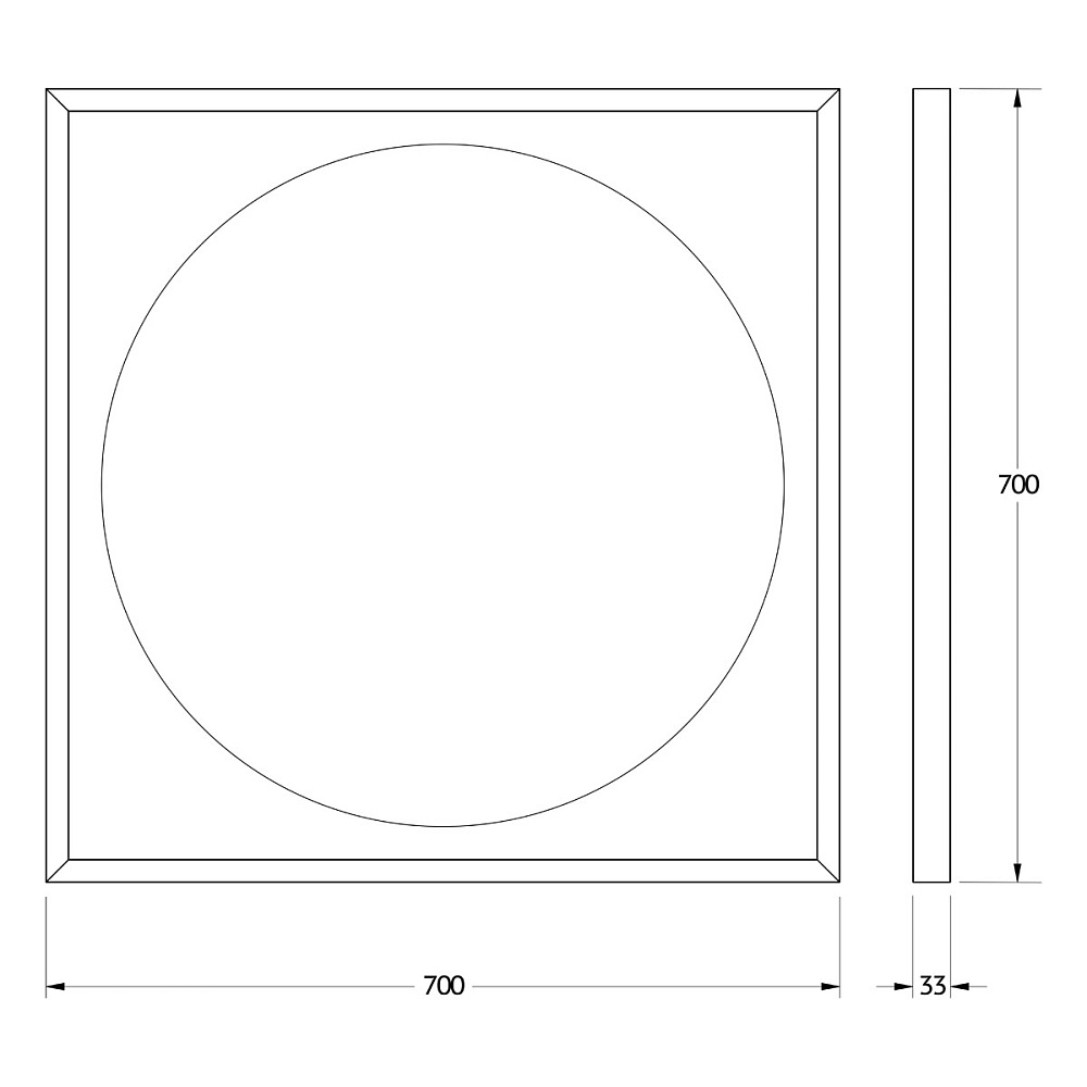 Зеркало Defesto Еclipse 70х70 15W черная рама, с LED-подсветкой, ИК выключатель, теплый свет DF 2232R Вид№2