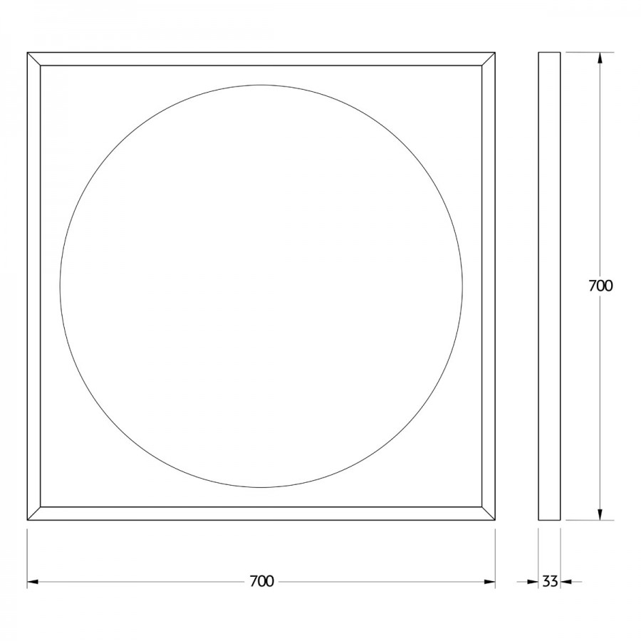 Зеркало Defesto Еclipse 70х70 15W черная рама, с LED-подсветкой, сенсорный выключатель, теплый свет DF 2232S Вид№2