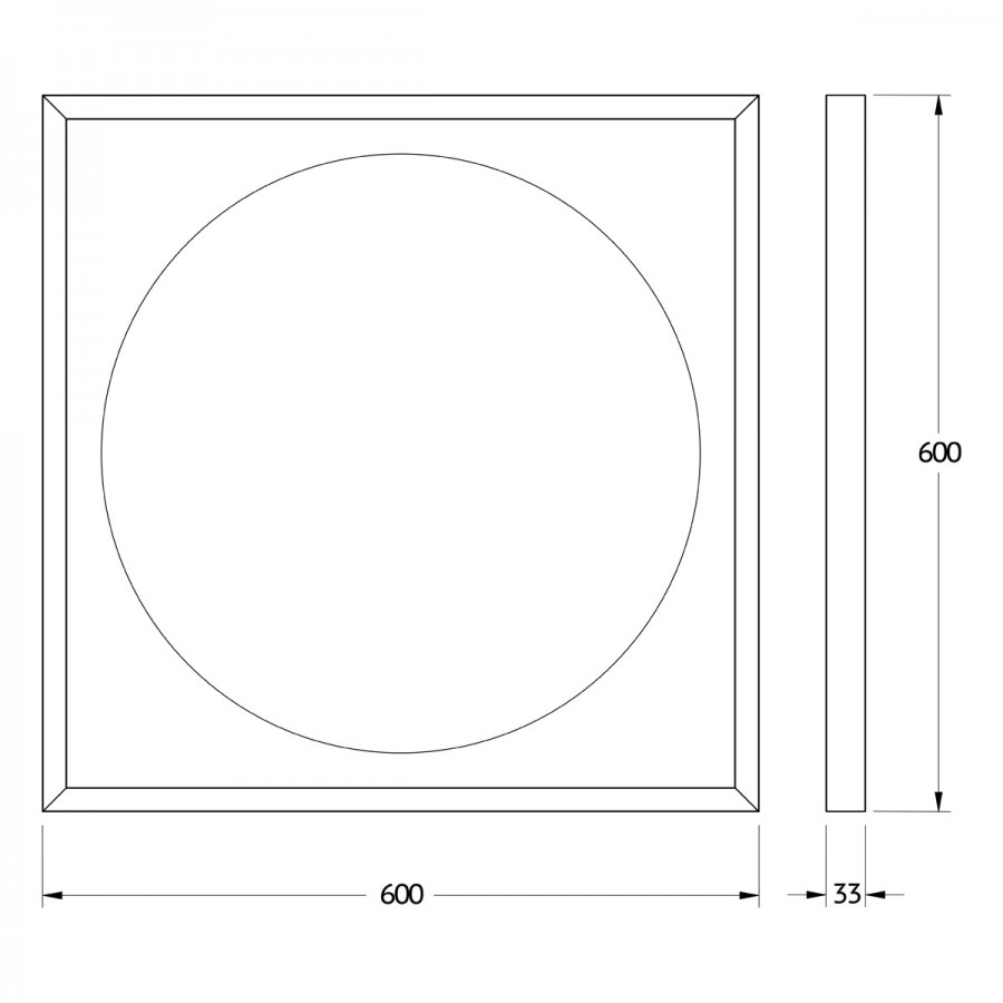 фото Зеркало defesto еclipse 60х60 12w белая рама, с led-подсветкой, ик выключатель, теплый свет