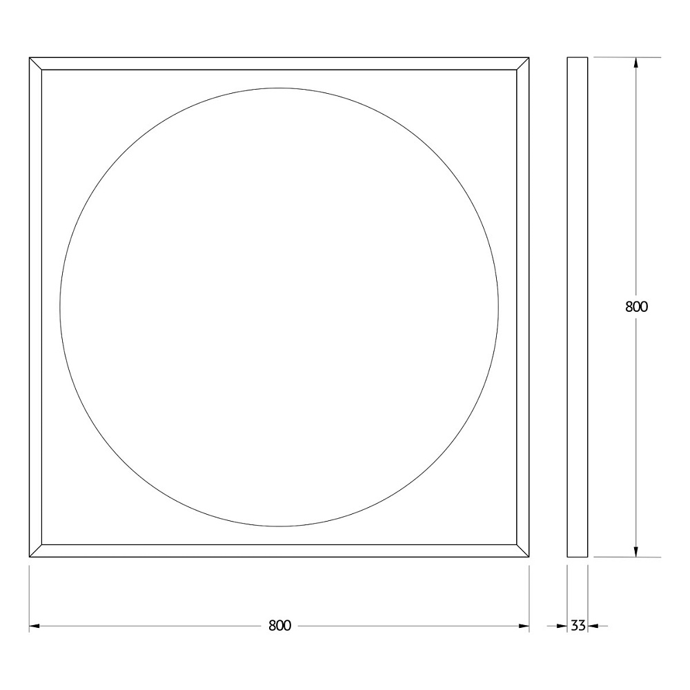 Зеркало Defesto Еclipse 80х80 18W белая рама, с LED-подсветкой, ИК выключатель, теплый свет Вид№2