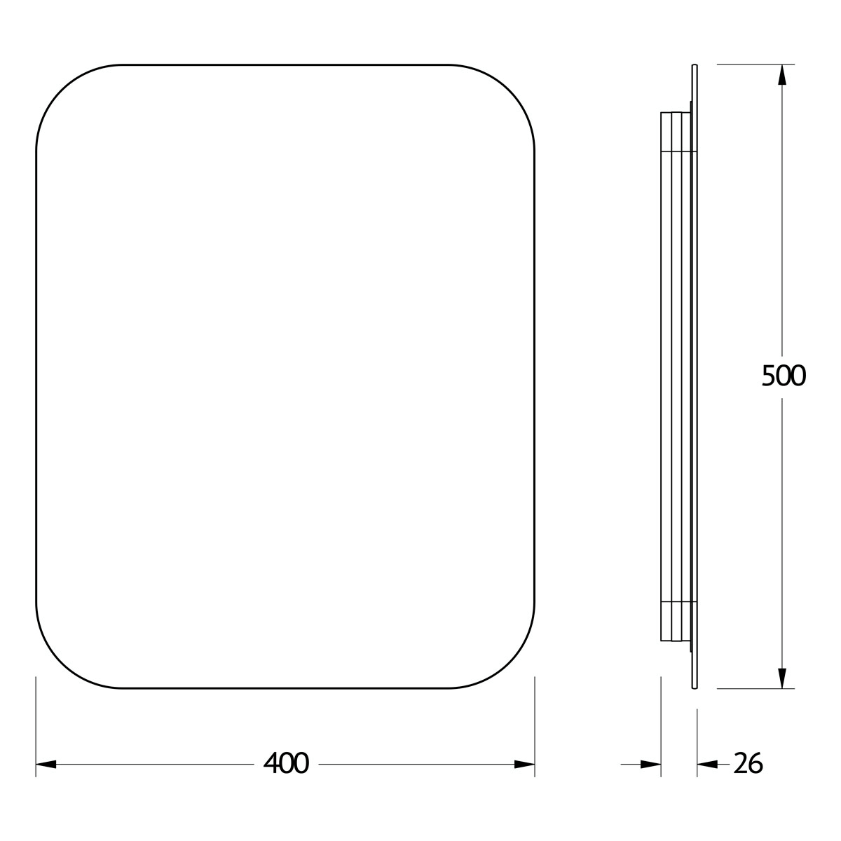 Зеркало Defesto Opti 40x50 15W с LED-подсветкой, сенсорный выключатель, нейтральный свет Вид№2