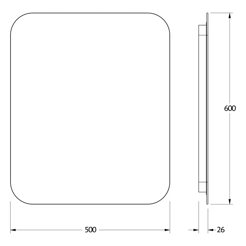 Зеркало Defesto Opti 50x60 19W с LED-подсветкой, ИК выключатель, нейтральный свет Вид№2