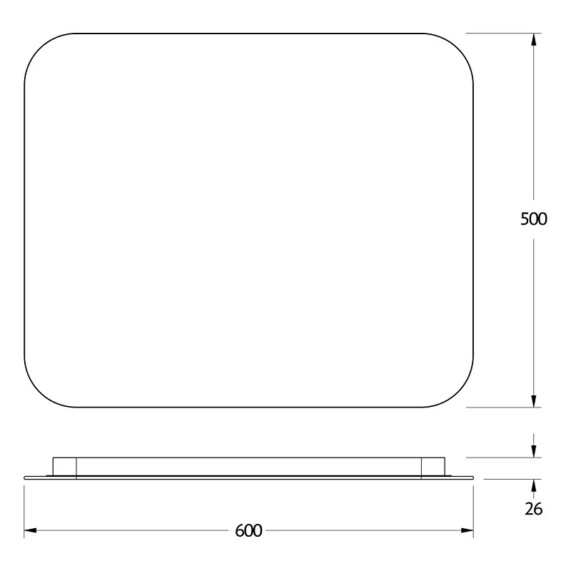 Зеркало Defesto Opti 60x50 19W с LED-подсветкой, ИК выключатель, нейтральный свет Вид№2