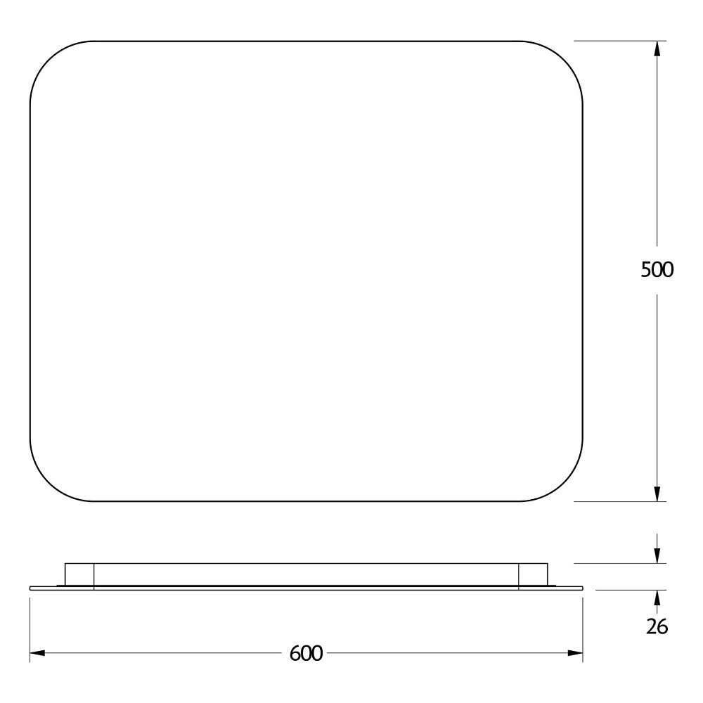 Зеркало Defesto Opti 60x50 19W с LED-подсветкой, сенсорный выключатель, нейтральный свет Вид№2