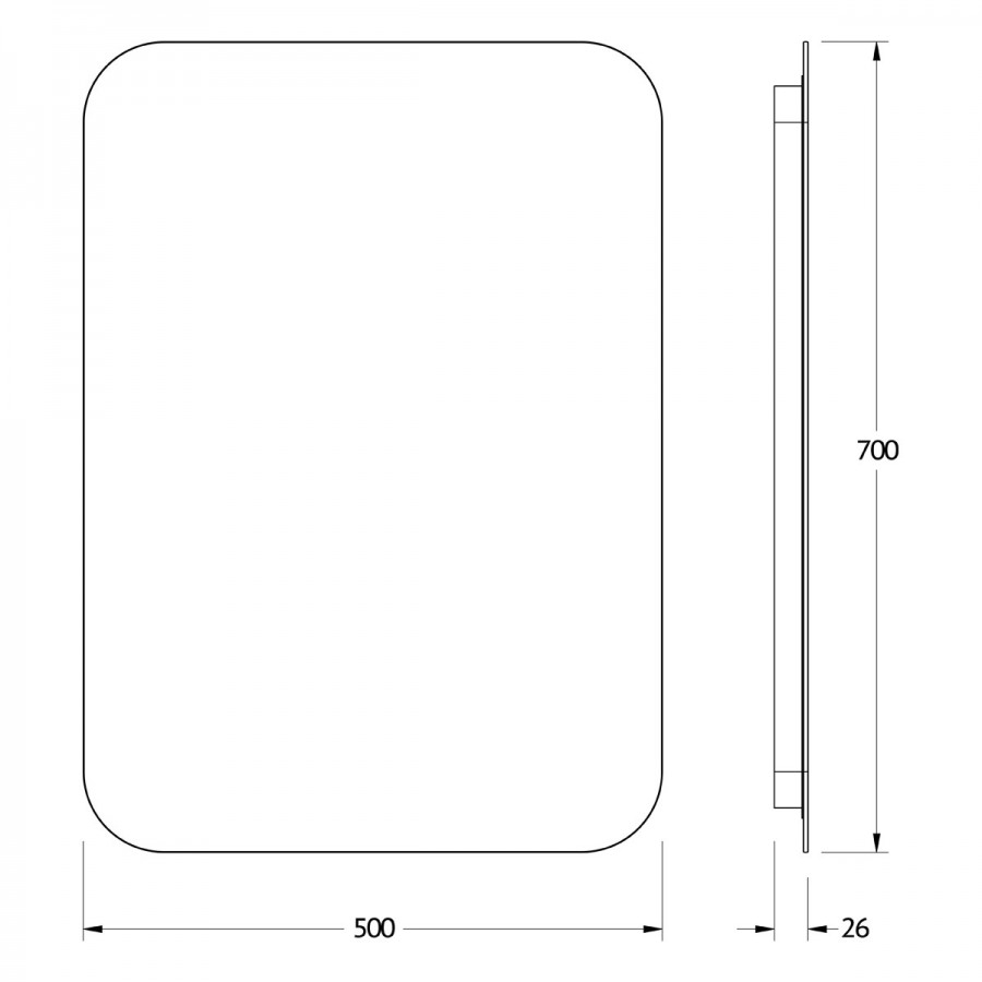 Зеркало Defesto Opti 50x70 21W с LED-подсветкой, ИК выключатель, нейтральный свет Вид№2