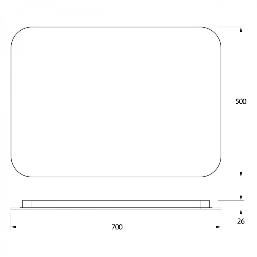 Зеркало Defesto Opti 70x50 21W с LED-подсветкой, ИК выключатель, нейтральный свет Вид№2