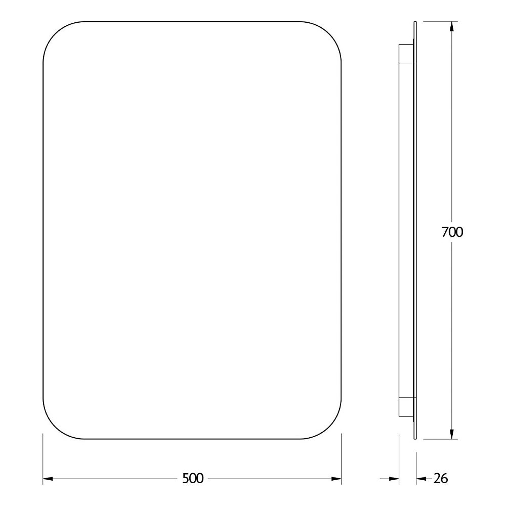 Зеркало Defesto Opti 50x70 21W с LED-подсветкой, сенсорный выключатель, нейтральный свет Вид№2