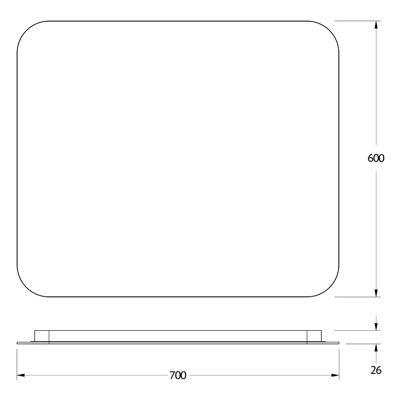 Зеркало Defesto Opti 70x60 23W с LED-подсветкой, ИК выключатель, нейтральный свет Вид№2