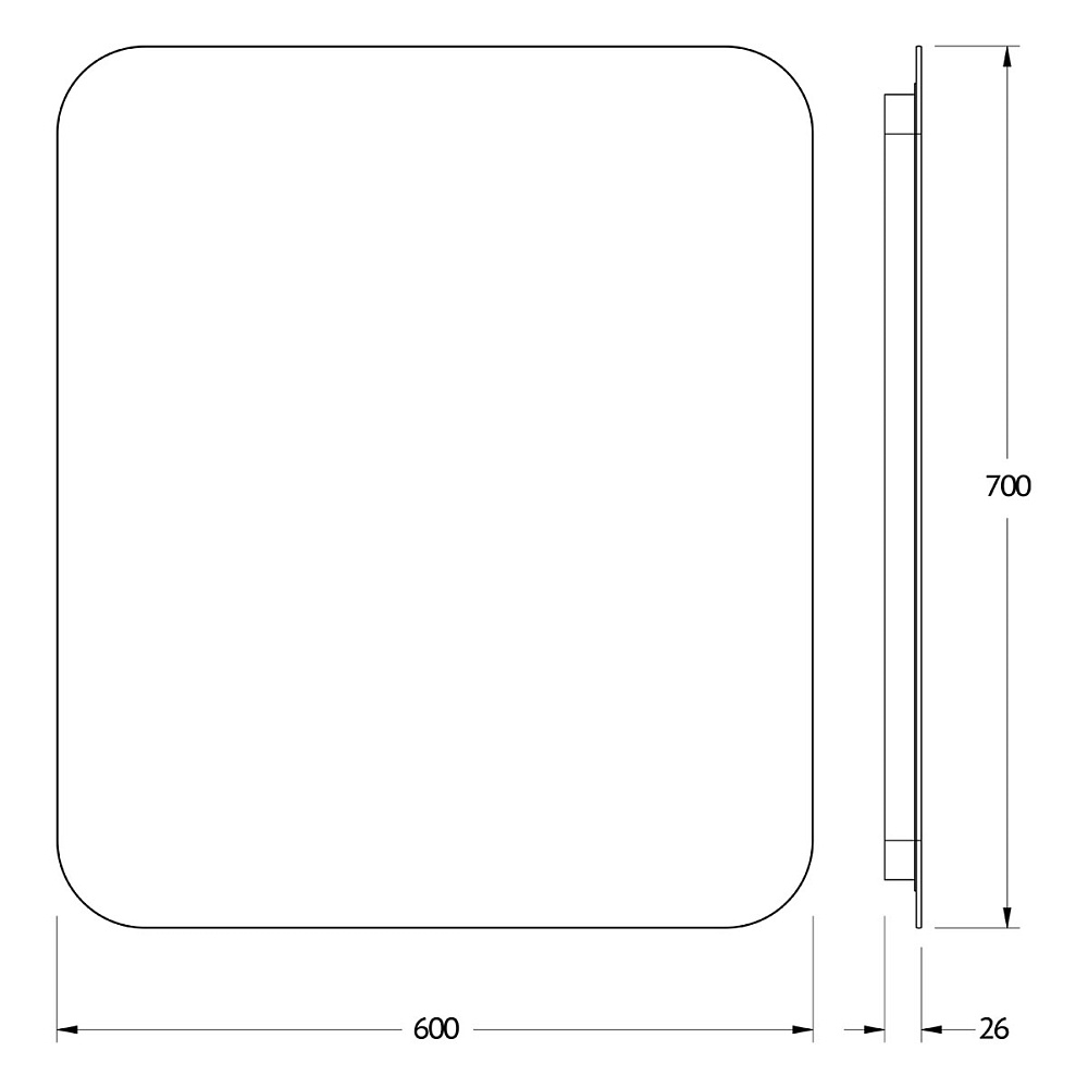 Зеркало Defesto Opti 60x70 23W с LED-подсветкой, сенсорный выключатель, нейтральный свет Вид№2