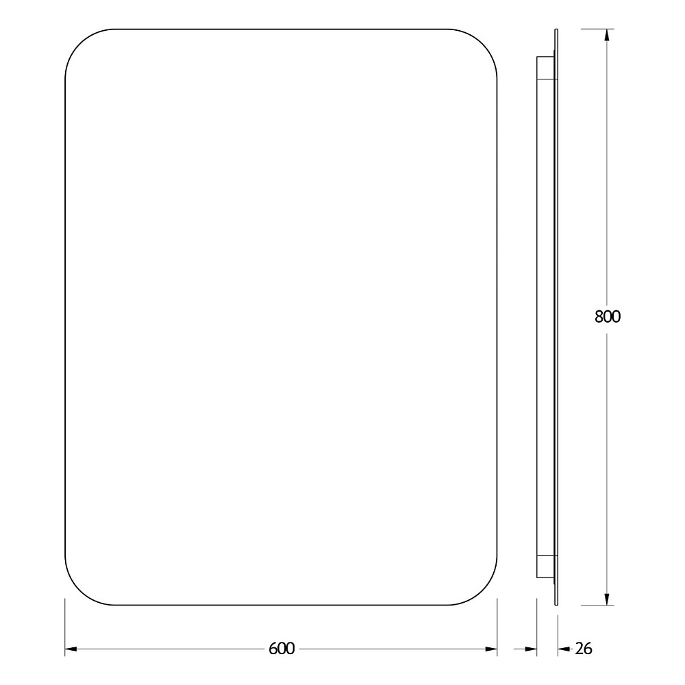 Зеркало Defesto Opti 60x80 25W с LED-подсветкой, ИК выключатель, нейтральный свет Вид№2