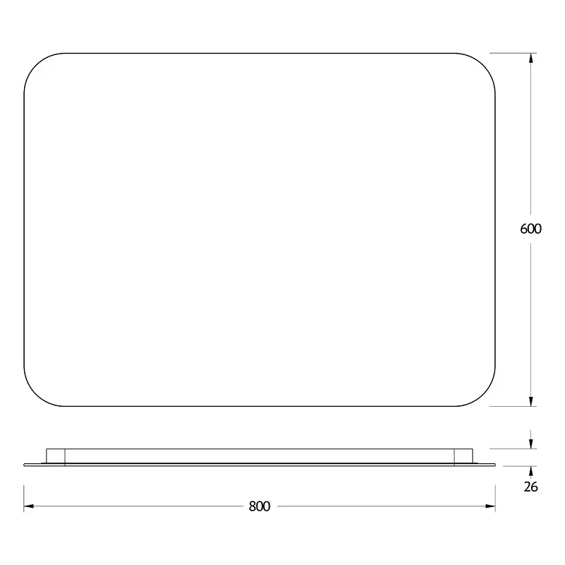 Зеркало Defesto Opti 80x60 25W с LED-подсветкой, сенсорный выключатель, нейтральный свет Вид№2