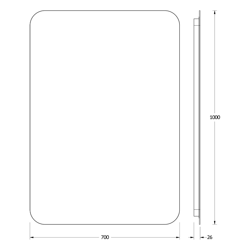 Зеркало Defesto Opti 70x100 32W с LED-подсветкой, ИК выключатель, нейтральный свет Вид№2