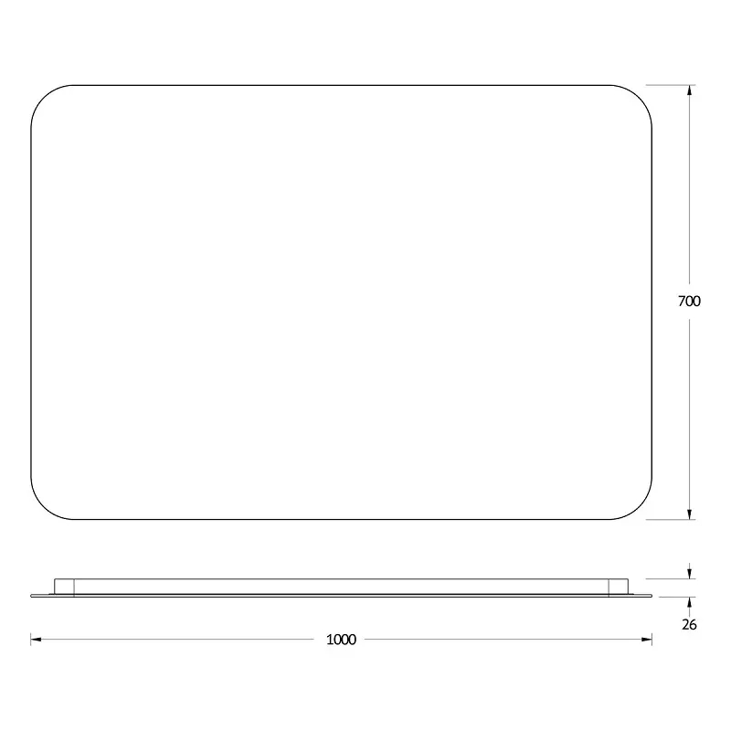 Зеркало Defesto Opti 100x70 32W с LED-подсветкой, сенсорный выключатель, нейтральный свет Вид№2