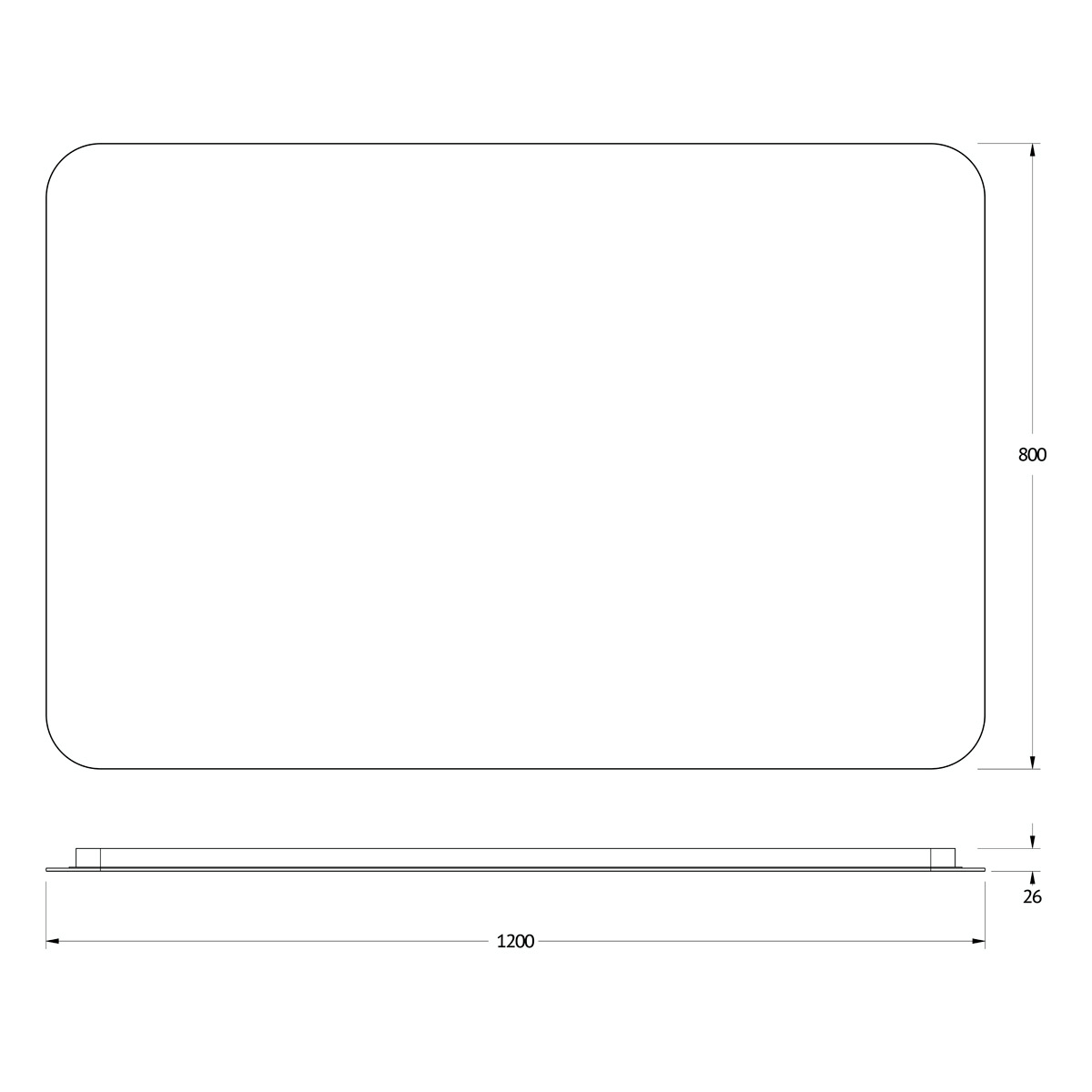 Зеркало Defesto Opti 120x80 38W с LED-подсветкой, сенсорный выключатель, нейтральный свет Вид№2