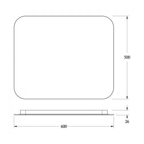 Зеркало Defesto Opti 60x50 19W с LED-подсветкой, ИК выключатель, теплый свет Вид№2