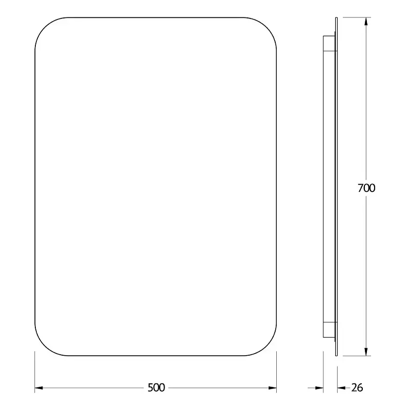 Зеркало Defesto Opti 50x70 21W с LED-подсветкой, ИК выключатель, теплый свет Вид№2