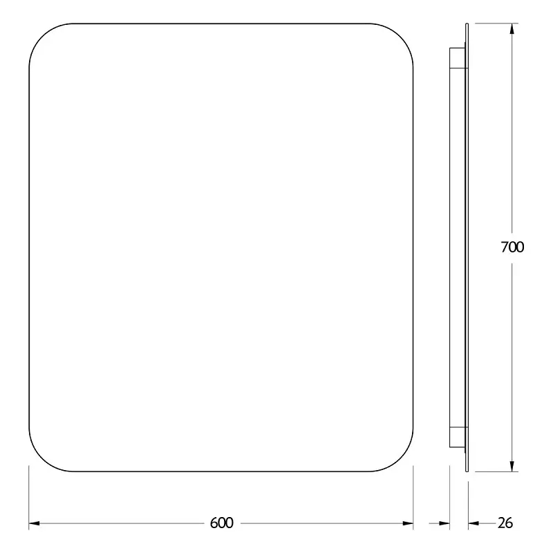 Зеркало Defesto Opti 60x70 23W с LED-подсветкой, ИК выключатель, теплый свет Вид№2