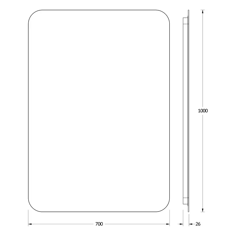 Зеркало Defesto Opti 70x100 32W с LED-подсветкой, ИК выключатель, теплый свет Вид№2