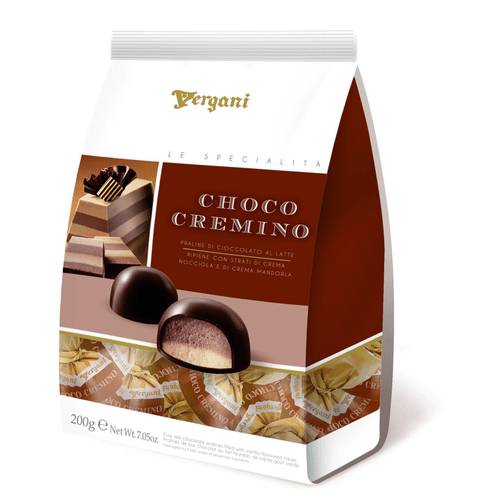 Конфеты Vergani молочный крем орех-миндаль, 200 г конфеты шоколадное feletti ассорти mini фундук 170 г