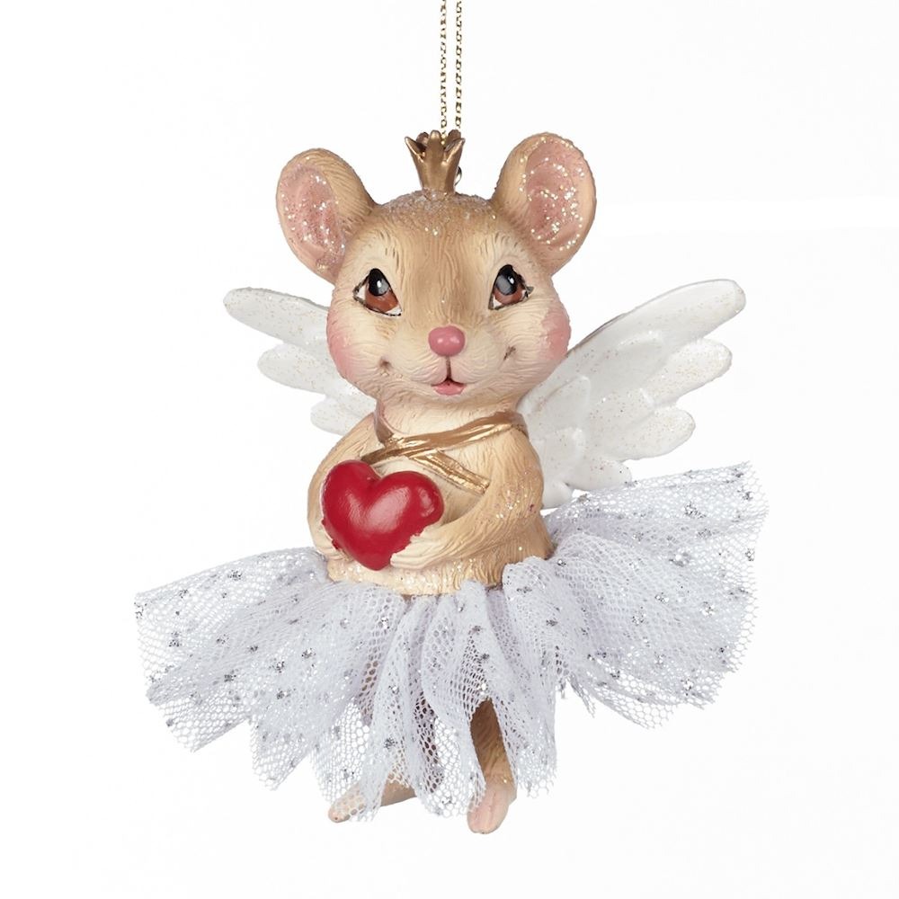 фото Игрушка елочная goodwill мышка-ангел с сердцем 9 см