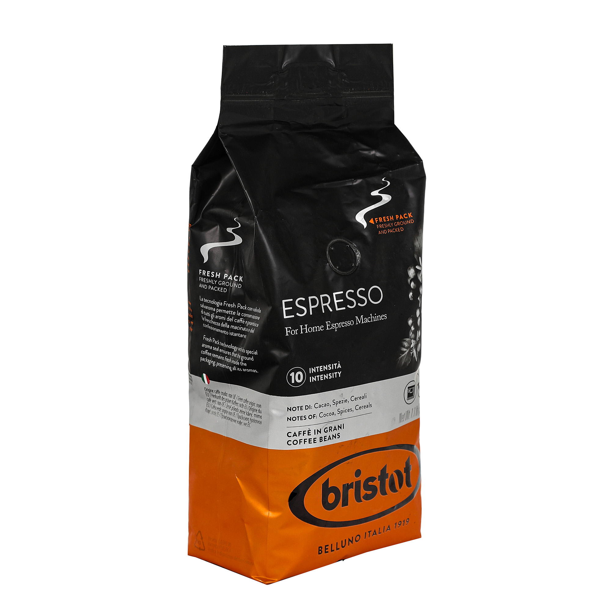 Кофе в зернах Bristot Espresso 500 г кофе в зернах vergnano espresso 900 1000 г