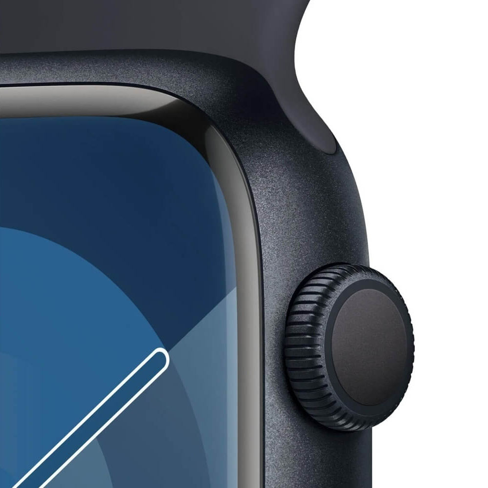 фото Смарт-часы apple watch series 9 45 мм m/l спортивный ремешок черный