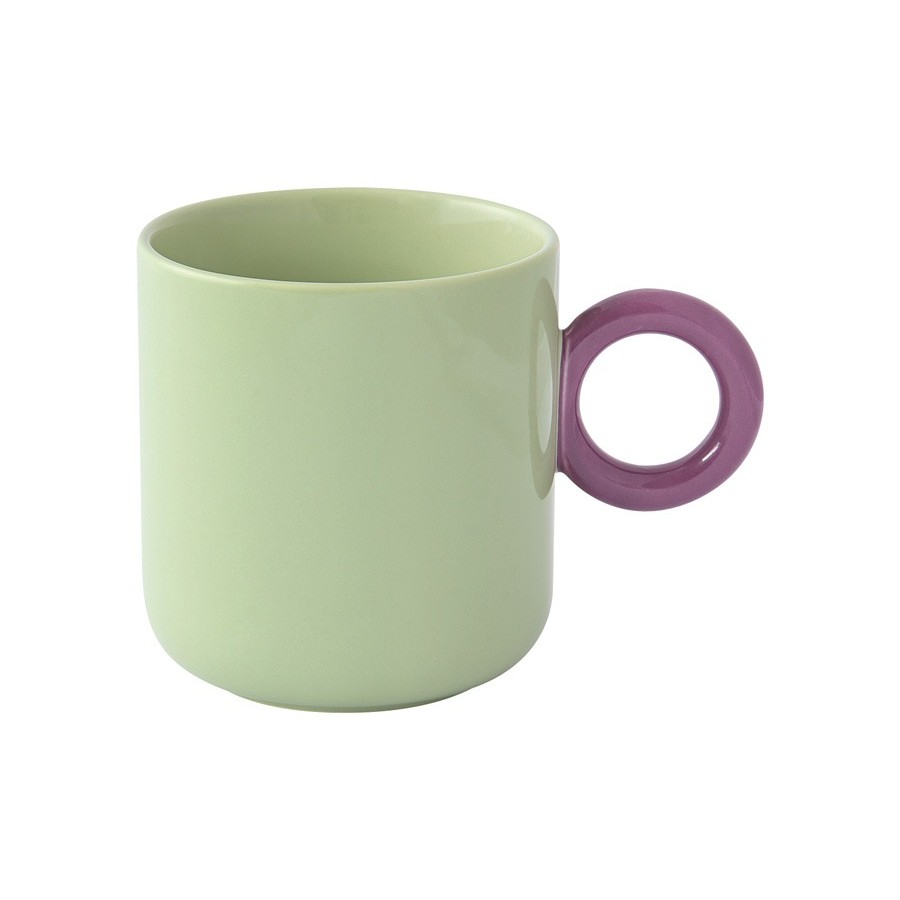 чашка для кофе 6 шт фарфоровая creative 100 мл easy life el r1742 crcc Кружка Easy life Creative зелёная с фиолетовой ручкой 350 мл