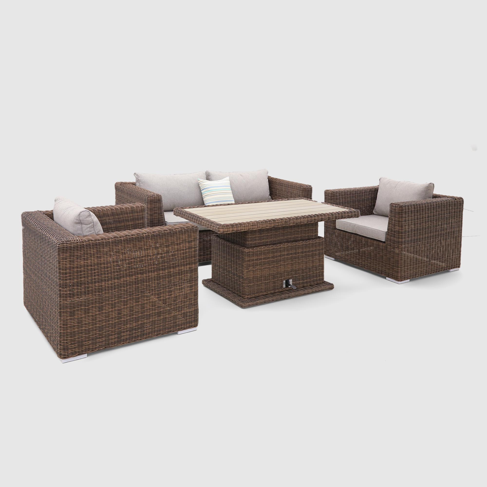 Комплект мебели Yuhang коричневый с серым 4 предмета, цвет бежевый, размер 205х98х80
