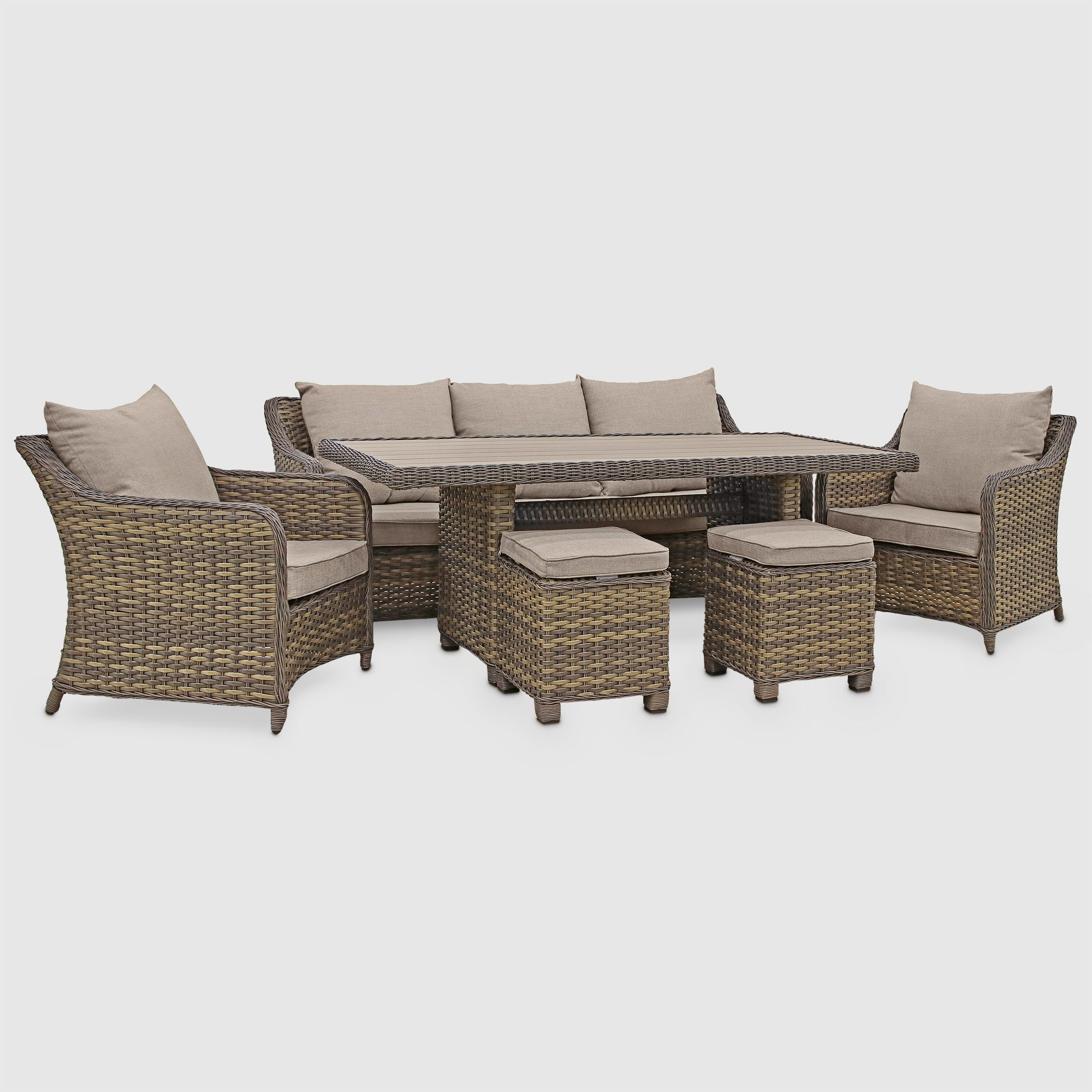 Комплект мебели Yuhang серо-коричневый с бежевым 6 предметов, цвет бежевый, размер 190х82х76