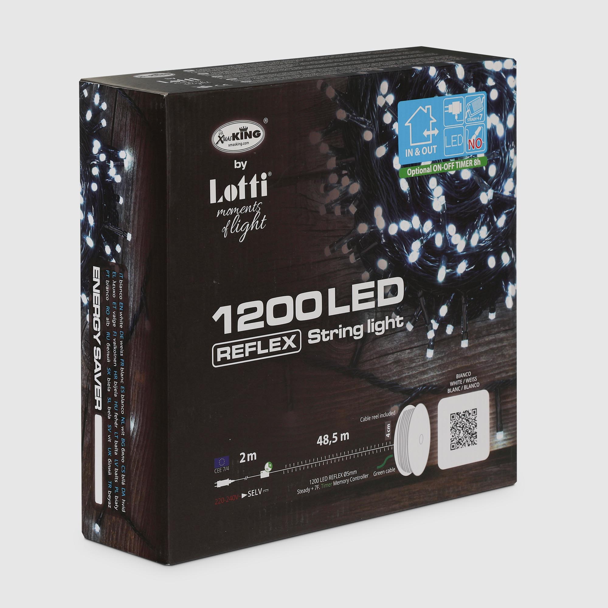 фото Гирлянда уличная lotti 1200 led белый 2+48,5 м