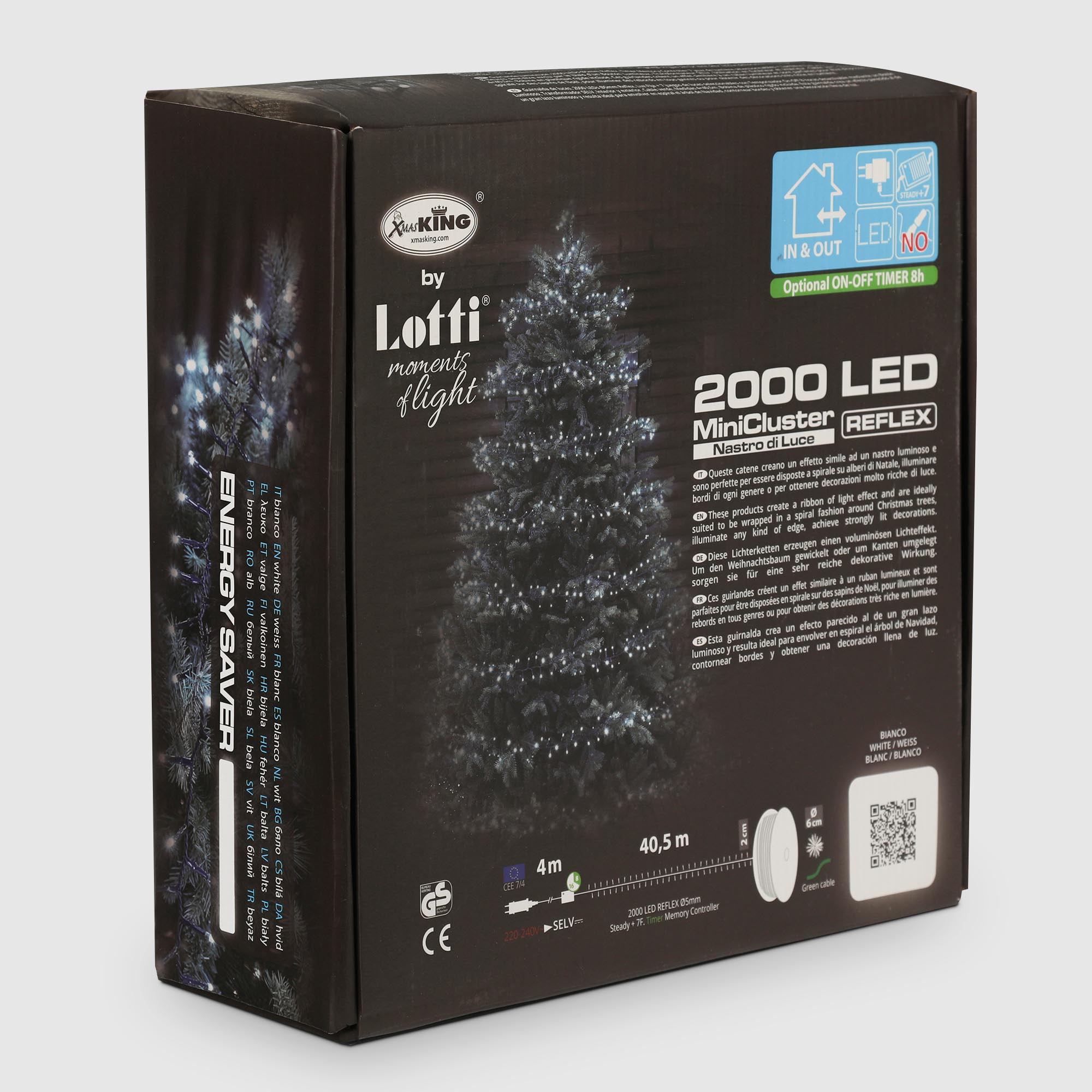 Гирлянда уличная Lotti NTL Minicluster 2000 leds холодный белый 4+40,5 м со стартовым шнуром, цвет черный - фото 9