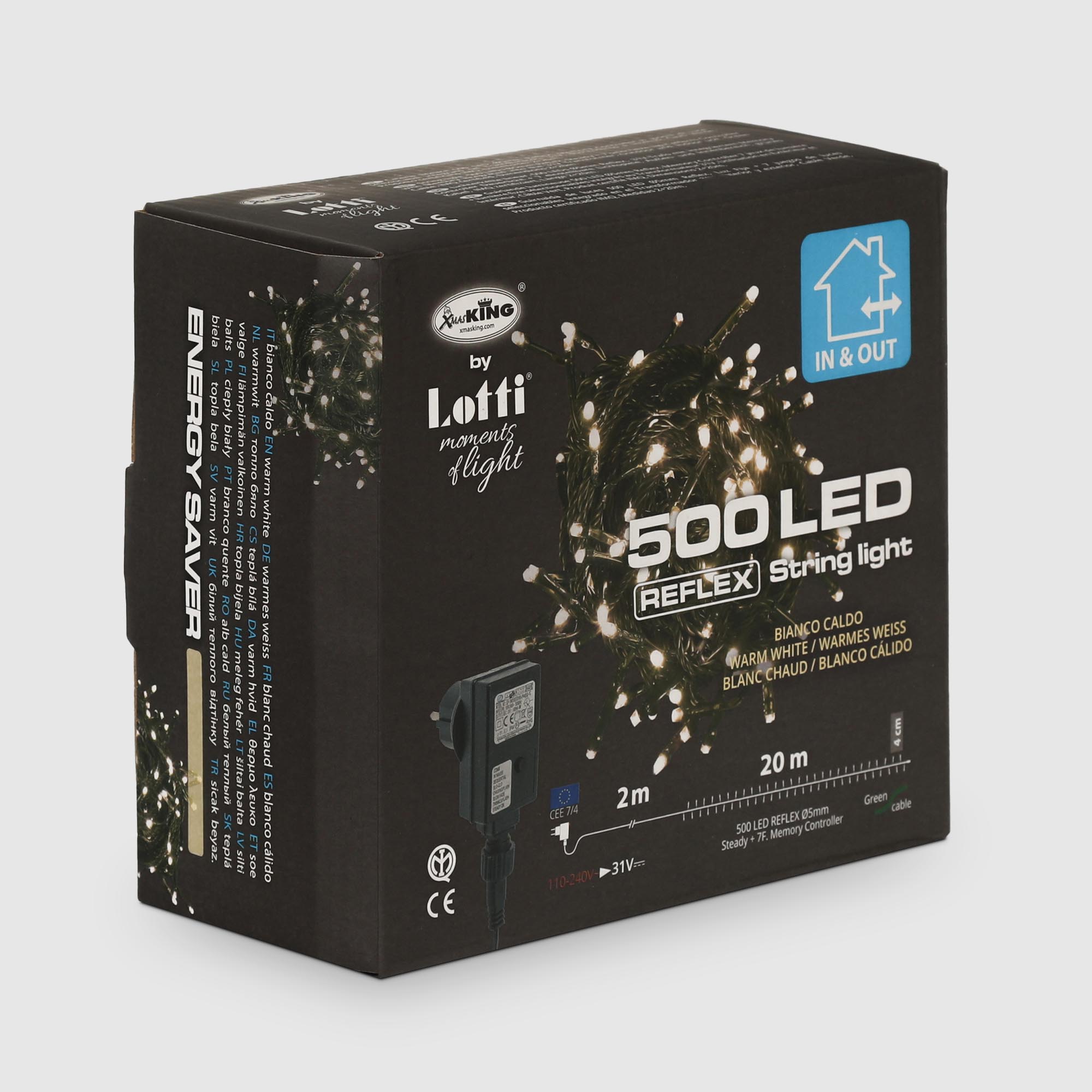 фото Гирлянда уличная lotti tl-c 500 leds теплый белый 20+2 м со стартовым шнуром