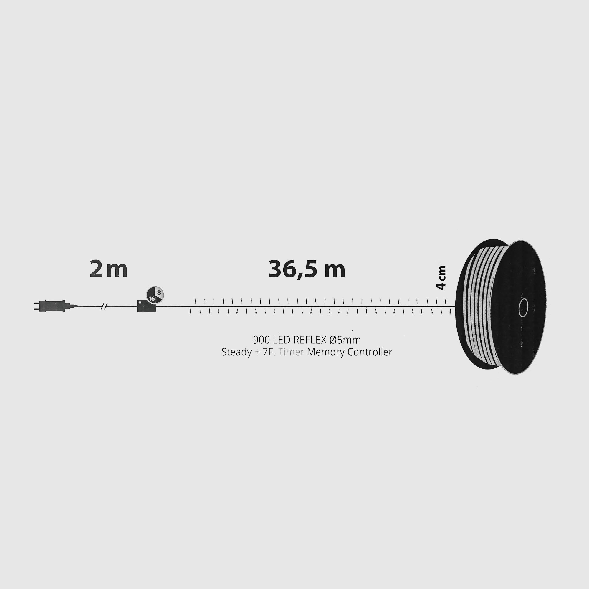 фото Гирлянда уличная lotti tle 900 led белый 2+36,5 м со стартовым шнуром