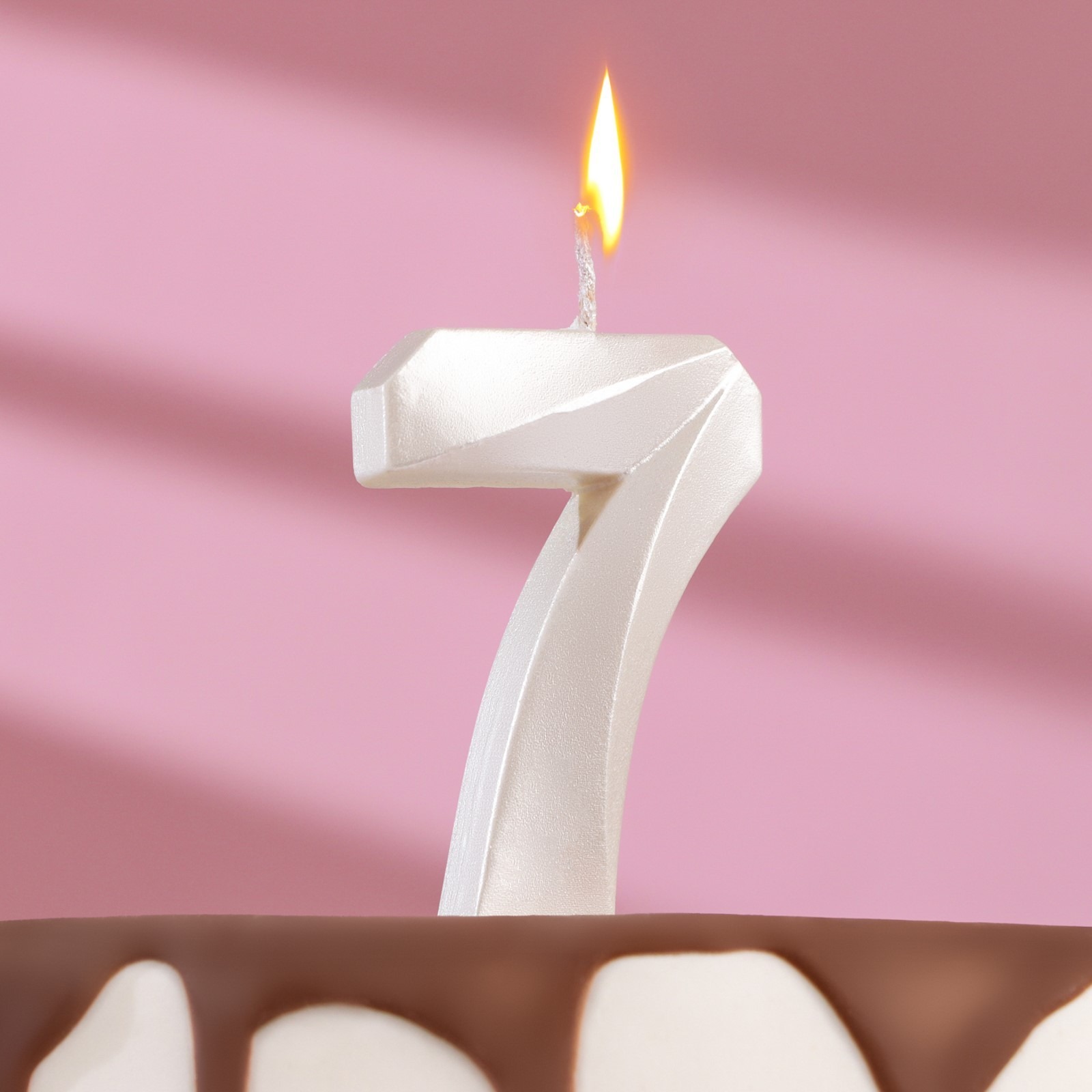 Свеча в торт Страна Карнавалия Грань цифра 7 жемчужная свеча в торт страна карнавалия грань цифра 7 жемчужная