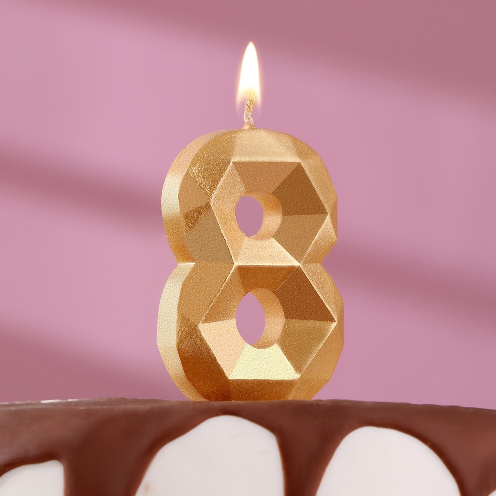 Свеча в торт Страна Карнавалия Алмаз цифра 8 свеча в торт саната цифра 8 золотая с красными звездами страна карнавалия