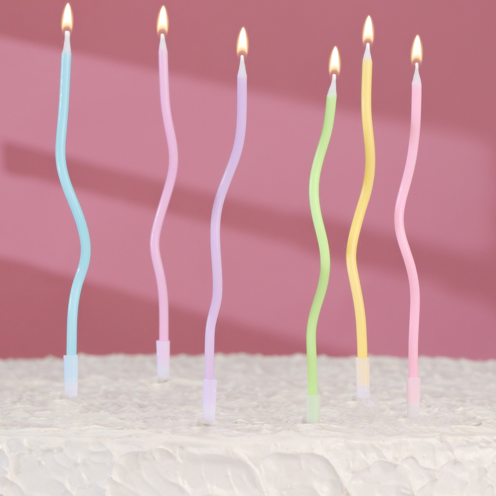 Свечи в торт коктейльные витые Страна Карнавалия С днем рождения 16,5 см 6 шт, цвет мультиколор - фото 1