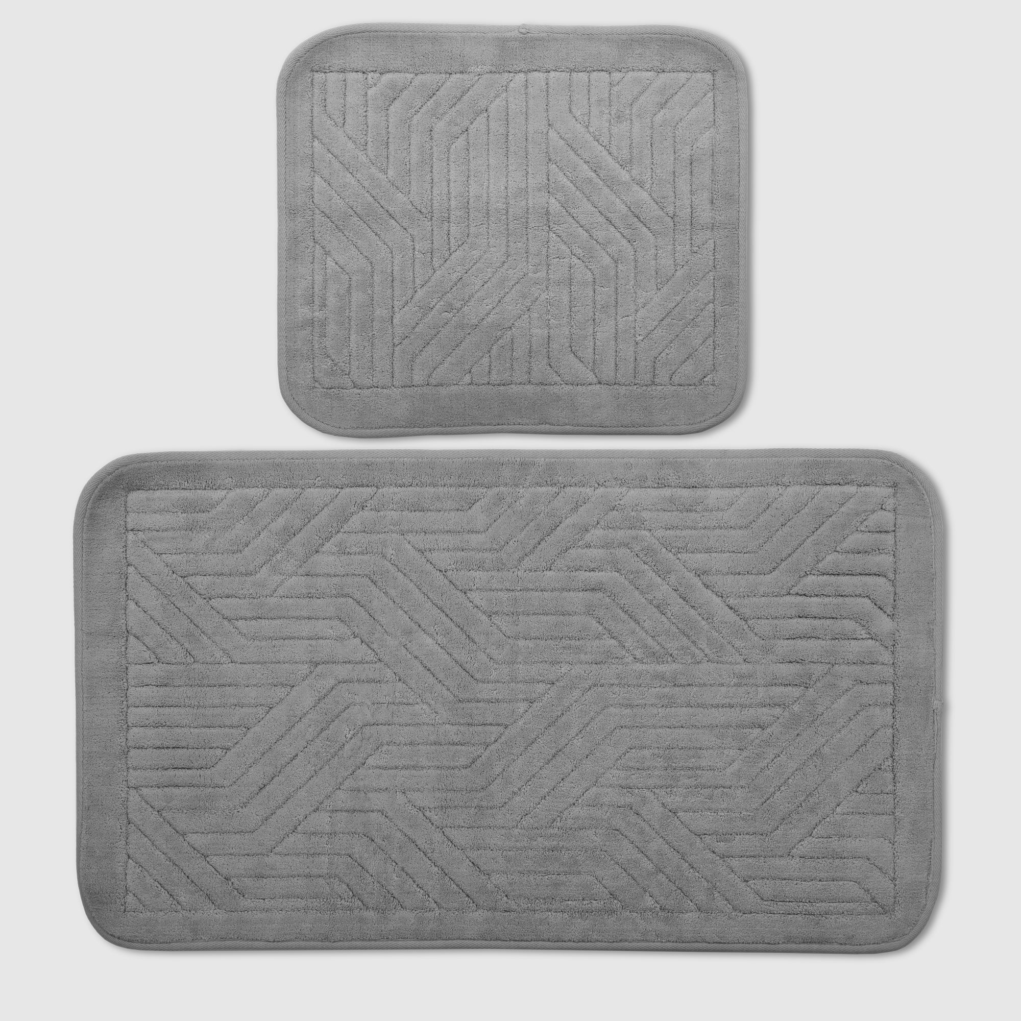 Набор ковриков для ванны Retro textil Braid серый 2 шт - фото 1