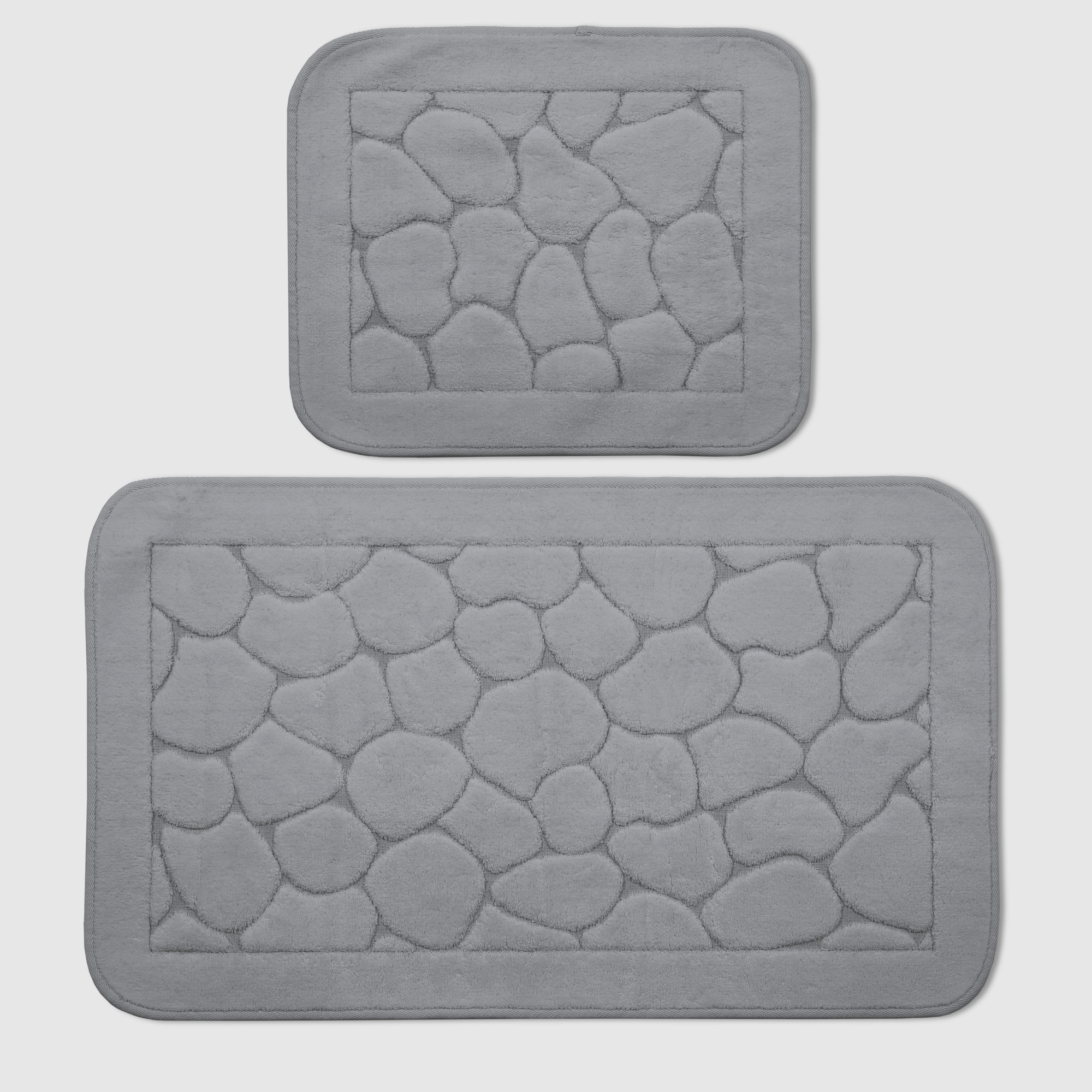 Набор ковриков для ванны Retro textil Stone серый 2 шт ёршик для унитаза ridder stone серый 9х37 см