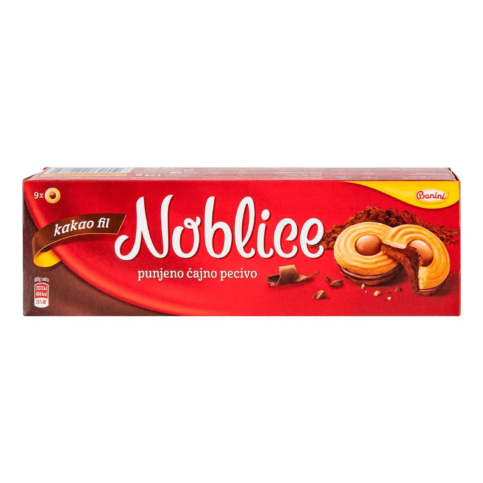 Печенье Noblice с какао начинкой, 125 г какао порошок alce nero organic 75 г